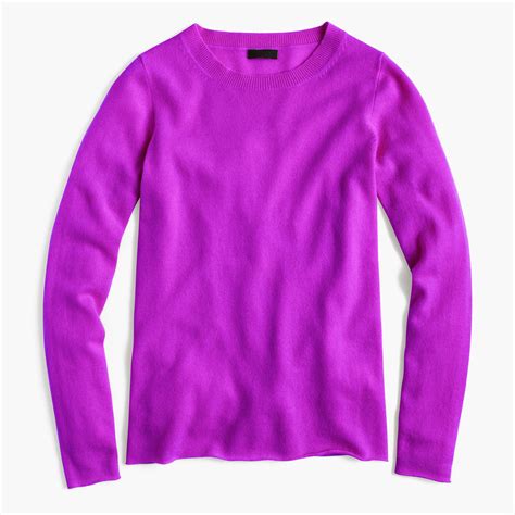 Lyst J Crew Italian Cashmere Long Sleeve T Shirt In Purple
