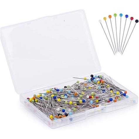 250pcs 38mm Sewing Pins For Fabric Bead Glass Head Pins Stitch Knitting
