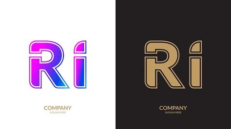 Premium Vector Vector Logo For Letter Ri Design Template