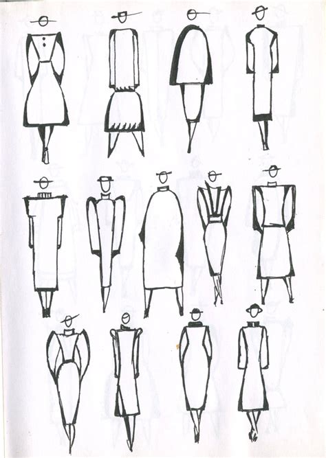 A Drawing Of Different Types Of Peoples Clothing