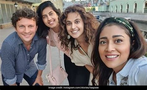 In Russia Taapsee Pannu Caught Up With Shriya Saran And Husband Andrei