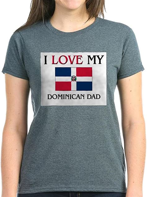 Cafepress Love My Dominican Dad Damen T Shirt Baumwolle Amazonde Bekleidung