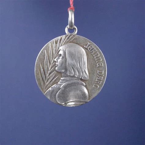 Vintage Saint Joan Of Arc Religious Medal Silver Pendant Etsy Saint