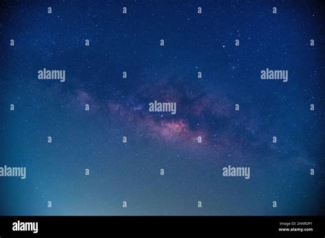 Landscape With Milky Way Galaxy Night Sky With Stars Stock Photo Alamy