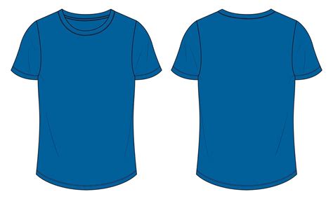 Short Sleeve T Shirt Technical Fashion Flat Sketch Vector Illustration