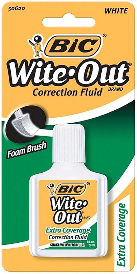 Bic Wite Out Brand Extra Coverage Correction Fluid 20 Ml White 1