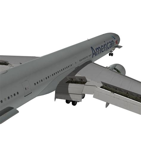 Boeing 777 300er American Airlines 3d Model Animated Rigged Max Obj 3ds