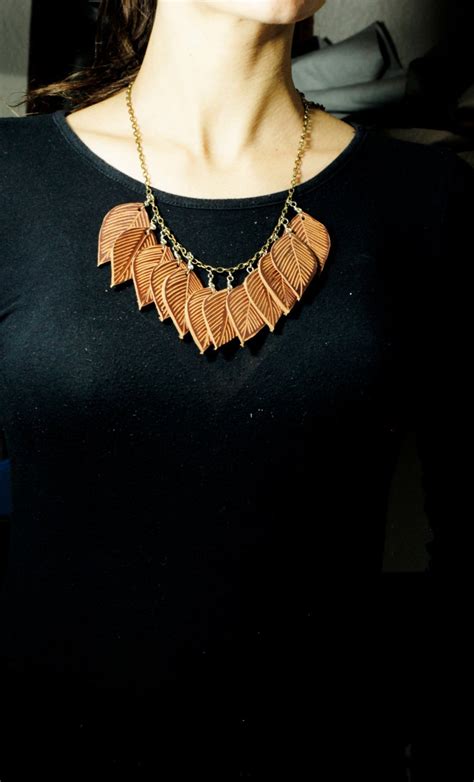 Leather Necklace Necklace Womens Necklace Genuine Leather Etsy