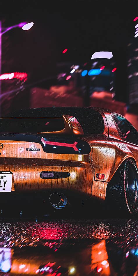 The best quality and size only with us! 1080x2160 Mazda RX7, rear-view, artwork wallpaper - # ...