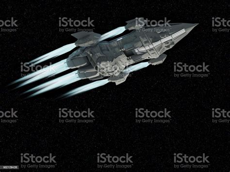 Spaceship Aircraft For Science Fiction 3d Rendering Of Alien Spacecraft