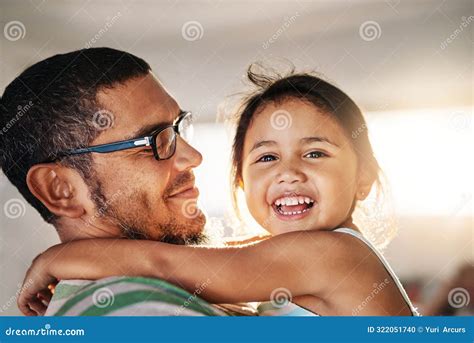 Smile, Child and Hug Father with Love at House for Support, Safety or