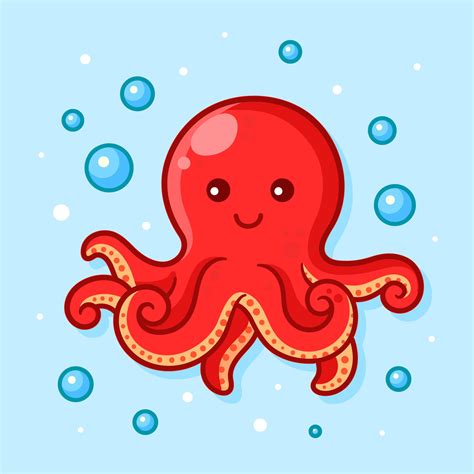 Cute Octopus Vector Illustration Download Free Vectors