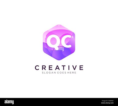Qc Initial Logo With Colorful Hexagon Modern Business Alphabet Logo