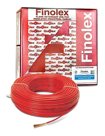 Finolexs Pvc Fr Ins1100v Hv Indl Cable 10 Sqmm 1core Red 180m