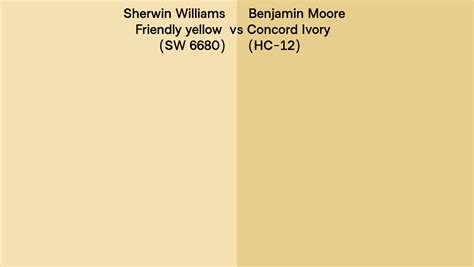 Sherwin Williams Friendly Yellow Sw 6680 Vs Benjamin Moore Concord