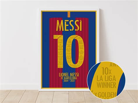 Lionel Messi Barcelona Career A3 Poster Print Etsy
