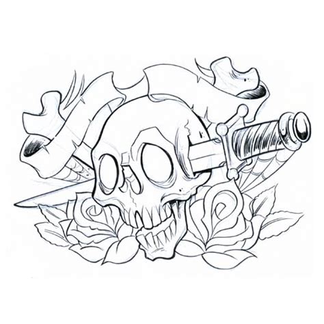 Funny Skull And Knife Tattoo Design Tattoomagz › Tattoo Designs