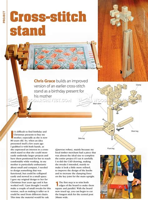 Free woodworking plans and easy free woodworking projects added and updated every day. Cross Stitch Stand Plans • WoodArchivist