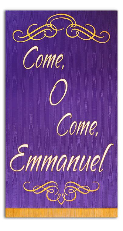 Come, O Come, Emmanuel - with gold scrolls - Christian Banners for ...