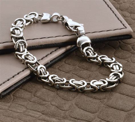 Bold and trendy silver bracelets for men that never go out of style. Men's Heavy Silver Chain Detail Bracelet By Hurleyburley ...
