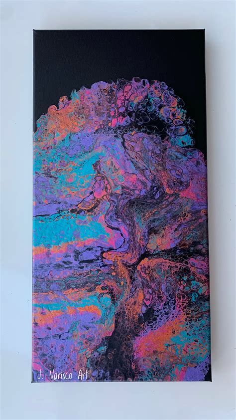 Psychedelic Tree In 2020 Artwork Acrylic Pouring Art Pouring Art