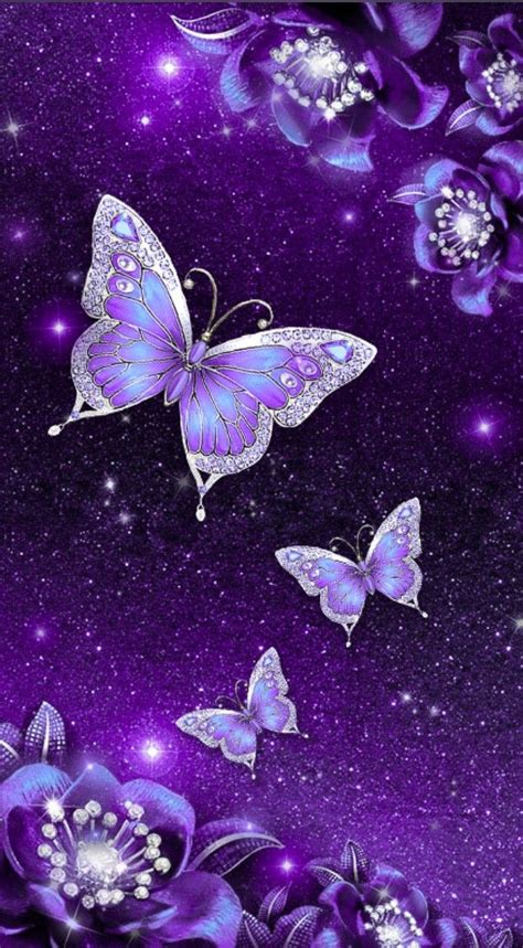Purple Butterfly Wallpaper Glittery Wallpaper Butterfly Background
