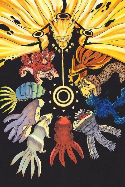 Naruto Shippuden Anime Animal Tails Poster Anime Naruto Naruto