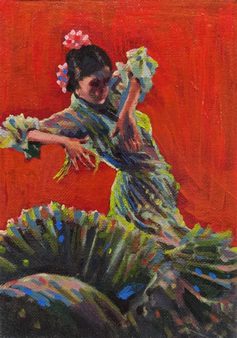 Flamenco Dancer Spain Oil Painting Etsy Uk