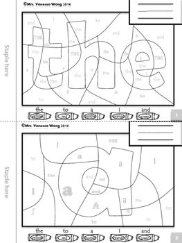 My Sight Words Coloring Book Pre-primer level Full version by Mrs Wong