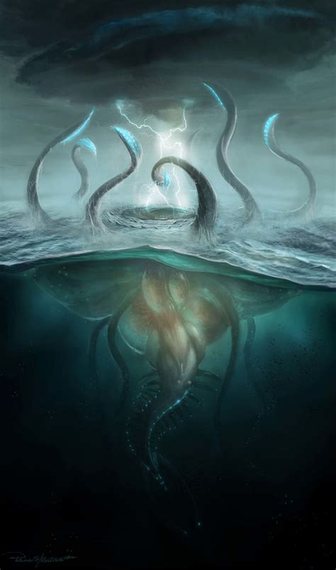FHTAGN TENTACLES Creature Art Sea Monster Art Fantasy Monster