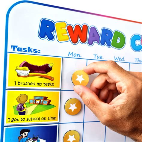 Buy Large Magnetic Reward Chart For Kids 127 Pre Written Stickers