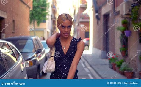 Beautiful Shemale Woman In The Modern City Stock Video Video Of