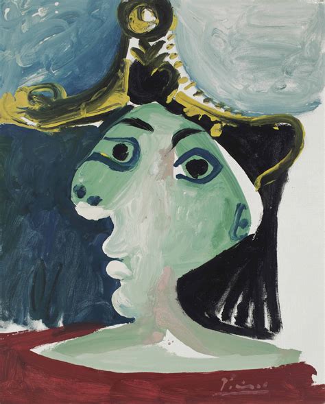Pablo Picasso 1881 1973 Tête De Femme Au Chapeau Christies