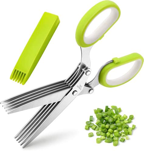 5 Blade Herb Vegetable Scissors Stainless Steel Kitchen Shears With