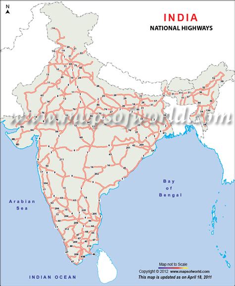 India Road Map With States And Cities