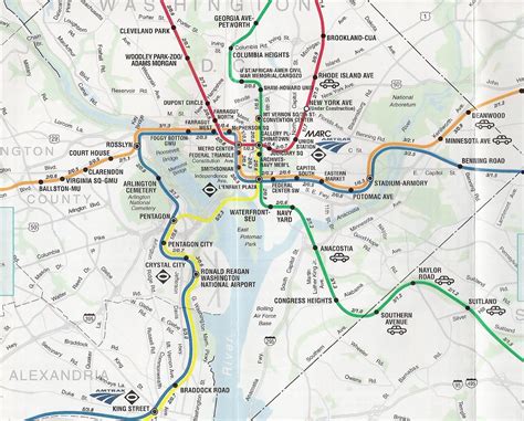 Dc Map With Metro Stops Washington Dc Map With Metro Stops District