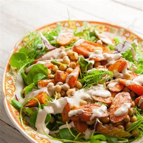 Carrot Chickpea And Tahini Salad Recipe Riverford