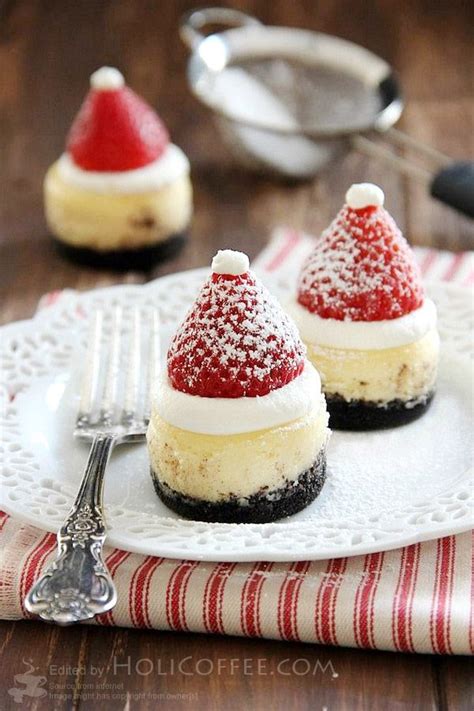 Get the best christmas dessert recipes recipes from trusted magazines, cookbooks, and more. santa-hat-mini-cheesecake-recipe-christmas-party-dinner-menu-dessert-ideas | Christmas food ...