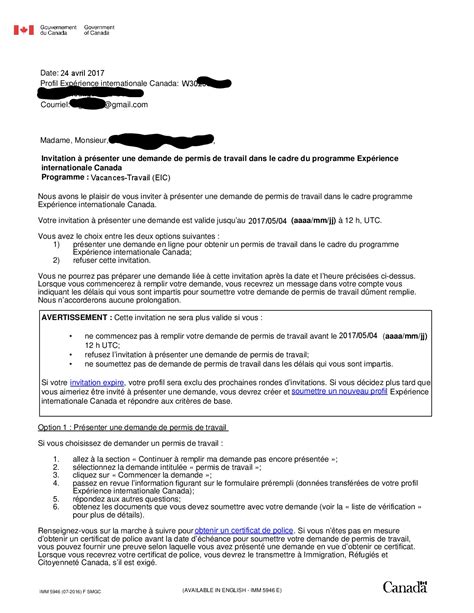 Carta Invitacion 1 Working Holiday Visa