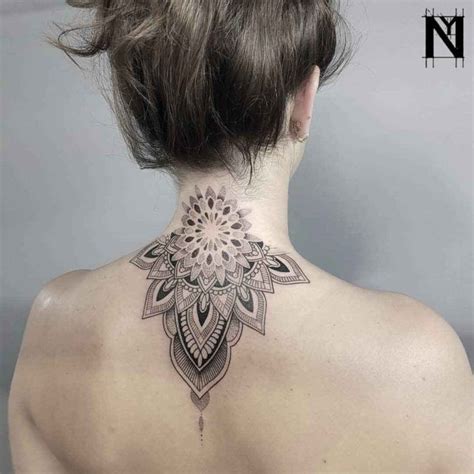 Back Neck Mandala Dotwork Tattoo Best Tattoo Ideas Gallery Tatuajes