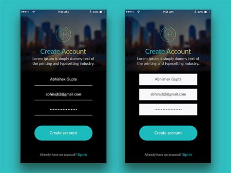 Well then, that's not a problem either! App Create Account page | App, Create account, Mobile app ...