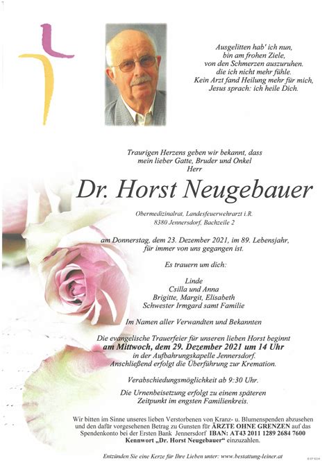 Dr Horst Neugebauer Bestattung Leiner Eu