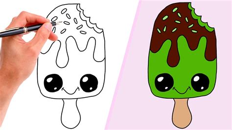 How To Draw A Cute Popsicle Super Easy Kawaii Drawing