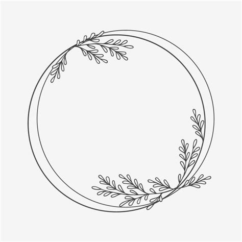 circle floral frame with decorative leaves element circle drawing floral drawing frame