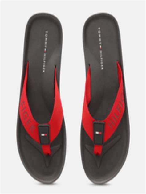 Buy Tommy Hilfiger Men Red And Black Printed Thong Flip Flops Flip Flops For Men 16285806 Myntra