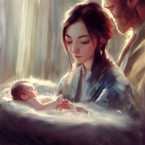 A Beautiful Baby Is Born With Dad And Mom Beside Midjourney Openart