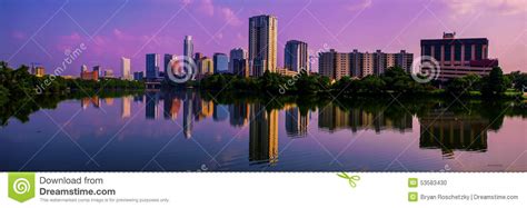 Brilliant Once In A Lifetime Austin Skyline Cityscape Reflections