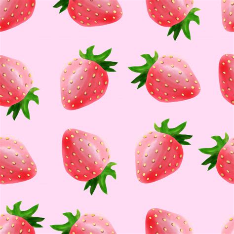 Premium Vector | Watercolor cute strawberry fruit seamless ...