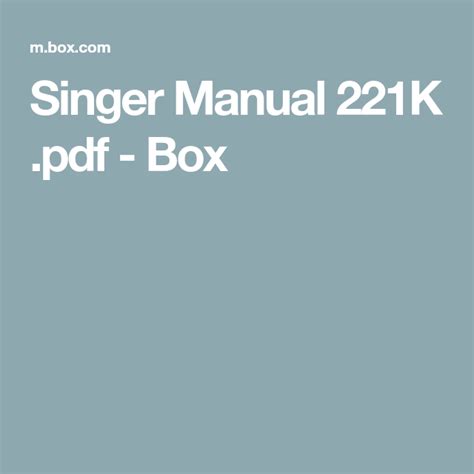 Singer Manual 221K Pdf