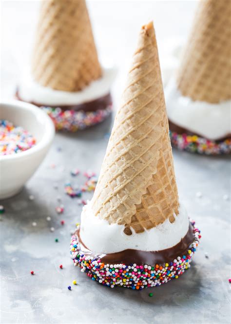 Marshmallow Dipped Ice Cream Cones Jelly Toast